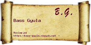 Bass Gyula névjegykártya