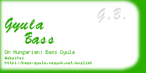 gyula bass business card